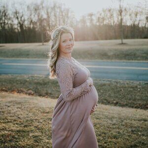 PinkBlush Maternity Long Sleeve Maxi Dress